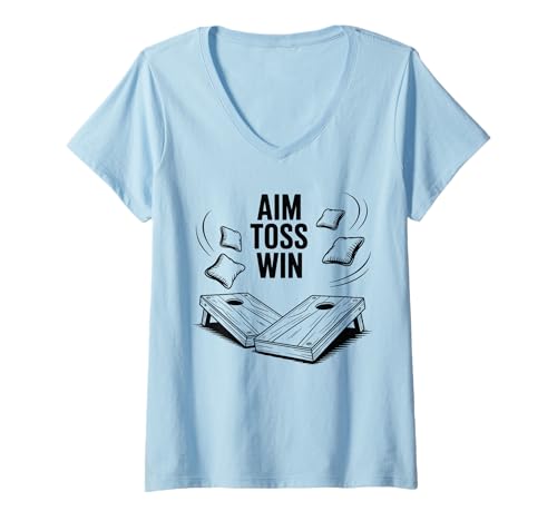 Damen Lustiges Cornhole Player Turnier Champion Spiel für Männer Frauen T-Shirt mit V-Ausschnitt Damen Lustiges Cornhole Player Turnier Champion Spiel für Männer Frauen T-Shirt mit V-Ausschnitt von Cornhole Team Sport Legend Design Gift Adults Kids