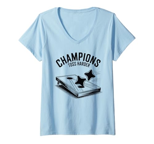 Damen Lustiges Cornhole Player Turnier Champion Spiel für Männer Frauen T-Shirt mit V-Ausschnitt Damen Lustiges Cornhole Player Turnier Champion Spiel für Männer Frauen T-Shirt mit V-Ausschnitt von Cornhole Team Sport Legend Design Gift Adults Kids