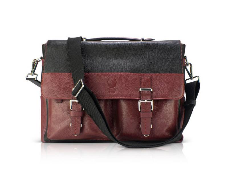 Corno d´Oro Aktentasche Damen Echt Leder HANDMADE Businesstasche für 15.6 Zoll Laptop, für DIN A4 Ordner, extra breiter Schultergurt, Trolleyhalterung von Corno d´Oro