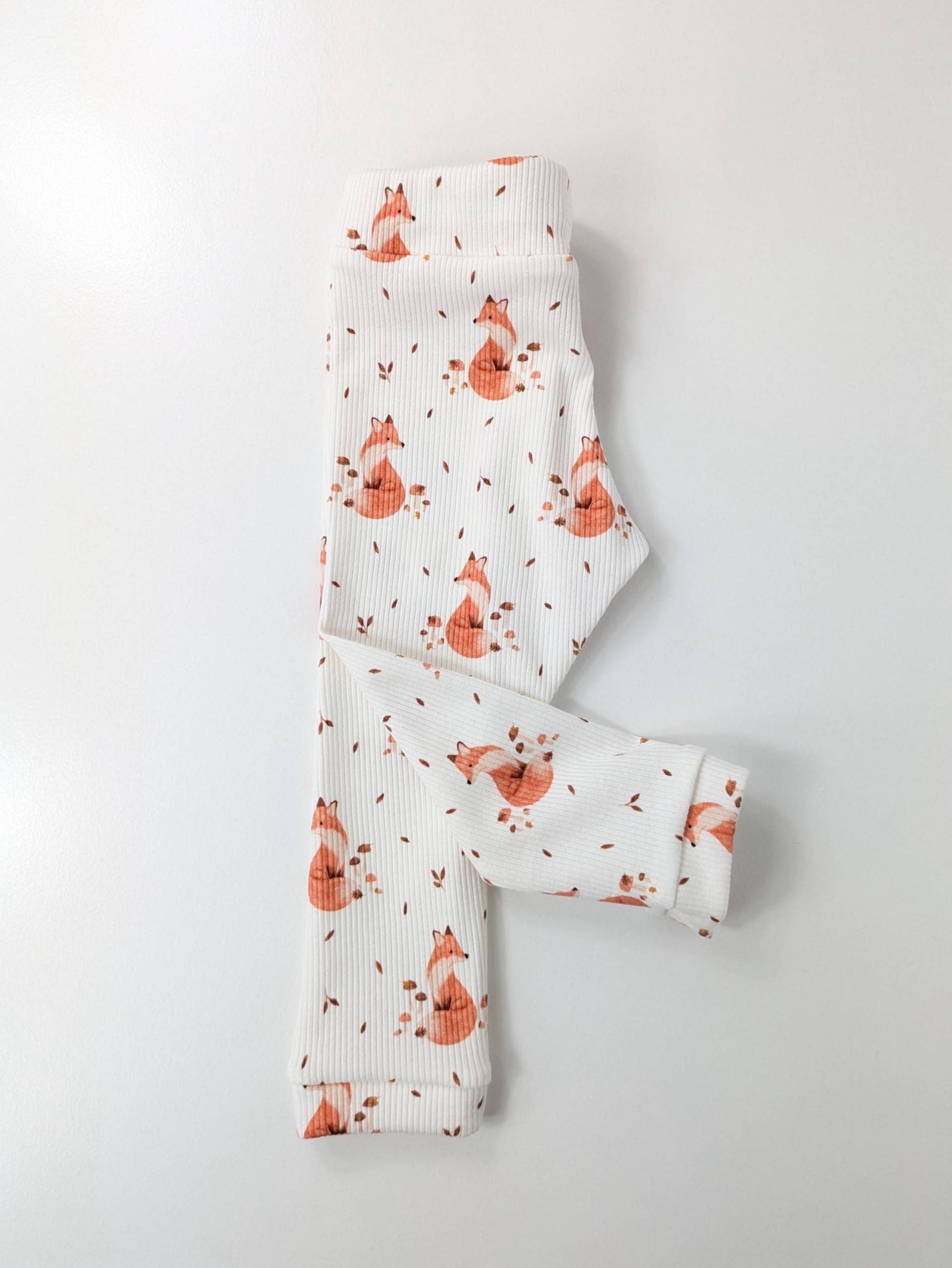 Leggins "Fuchs" Aus Ribstrick-Jersey Für Babys Und Kinder, Kinderleggins, Babyleggins, Baby, Baumwolljersey von CorocuHandmade