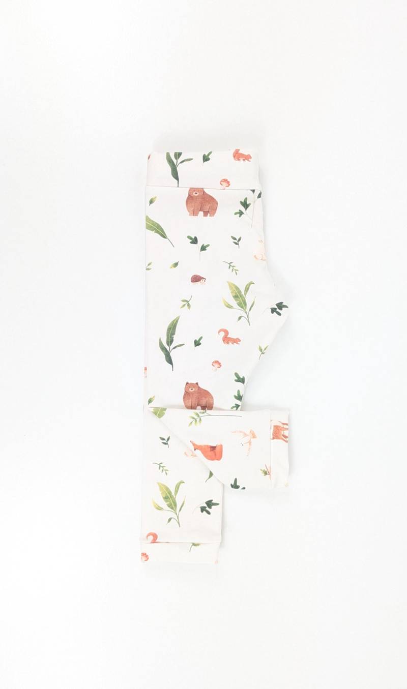 Leggins "Woodland Harmony" Für Babys Und Kinder, Kinderleggins, Babyleggins, Hose Baby, Baumwolljersey von CorocuHandmade