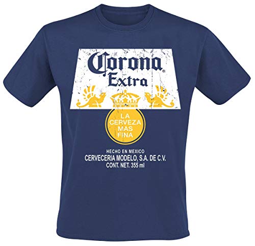 Corona Extra Logo Männer T-Shirt Navy XL 100% Baumwolle Alkohol & Party, Fan-Merch, Nachhaltigkeit von Difuzed