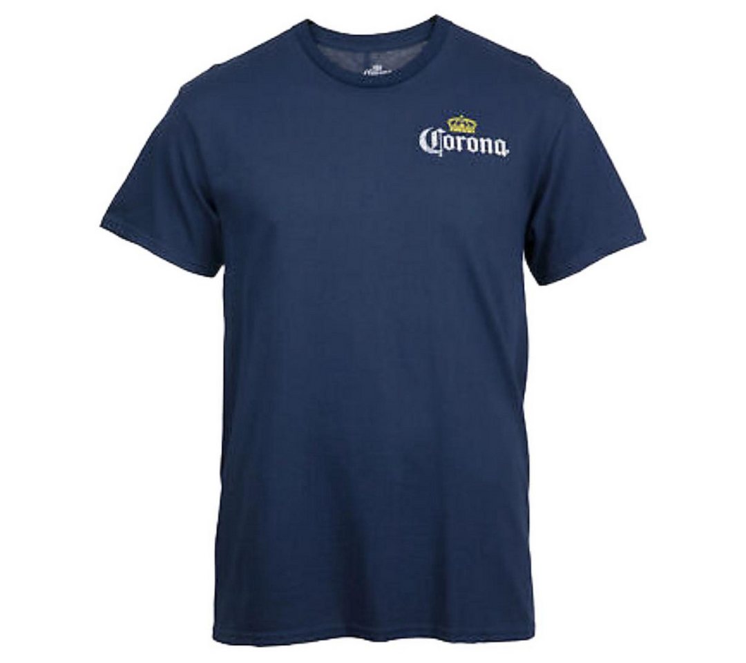 Corona T-Shirt Corona Extra T-Shirt navy – Größe L, Mit großem Rückenprint & von Corona