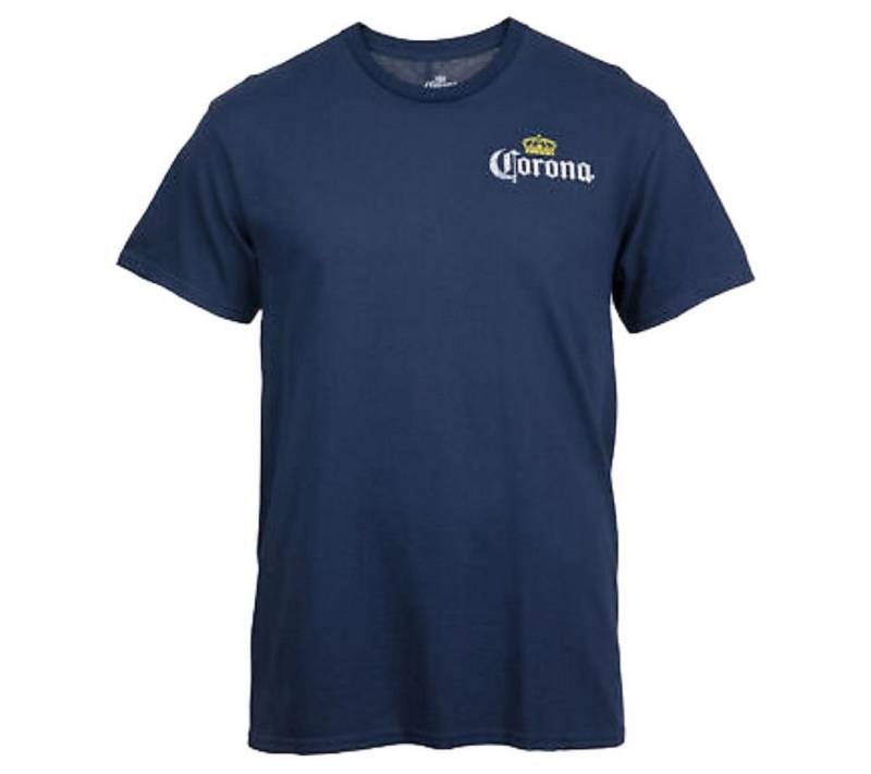 Corona T-Shirt Corona Extra T-Shirt navy – Größe L, Mit großem Rückenprint & von Corona