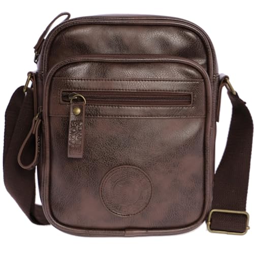 Coronel Tapiocca Umhängetasche Messenger Bag Herren Schultertasche Handtasche Umhängetasche Herren Schultertasche Schultergurt Herrentasche Sling Bag Luigi Braun von Coronel Tapiocca