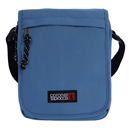 Coronel Tapiocca Herren Klappe Urban Umhängetasche Casual Flap Shoulder Bag Schultertaschen, 19x24x5 cm, Hellblau, 19 x 24 x 5 cm, 0LX8857 von Coronel Tapiocca