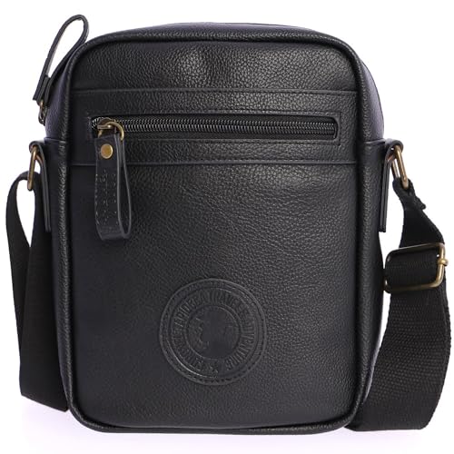 Coronel Tapiocca Umhängetasche Messenger Bag Herren Schultertasche Handtasche Umhängetasche Herren Schultertasche Schultergurt Herrentasche Sling Bag Pietro Schwarz von Coronel Tapiocca