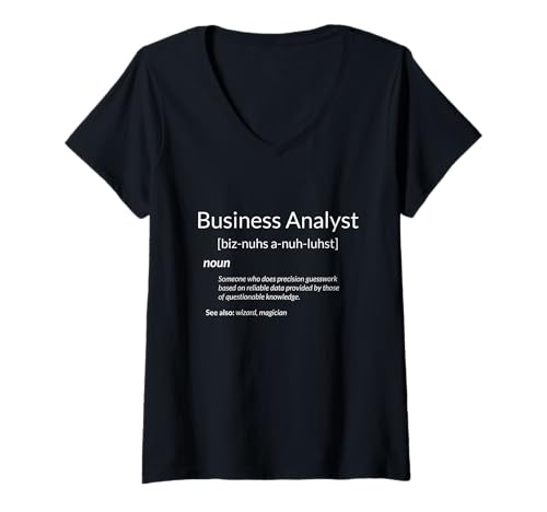 Damen Funny Business Analyst Definition Data Analyst Work T-Shirt mit V-Ausschnitt Damen Funny Business Analyst Definition Data Analyst Work T-Shirt mit V-Ausschnitt von Corporate Project Manager Humor