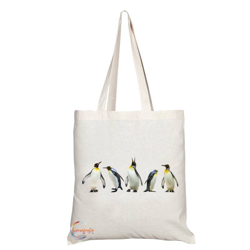 Tb306 Schöne Pinguin Bild Neuheit Geschenk Gedruckt Umweltfreundliche Stilvolle Lang Behandelte Tote Schultertasche von Corraltrade