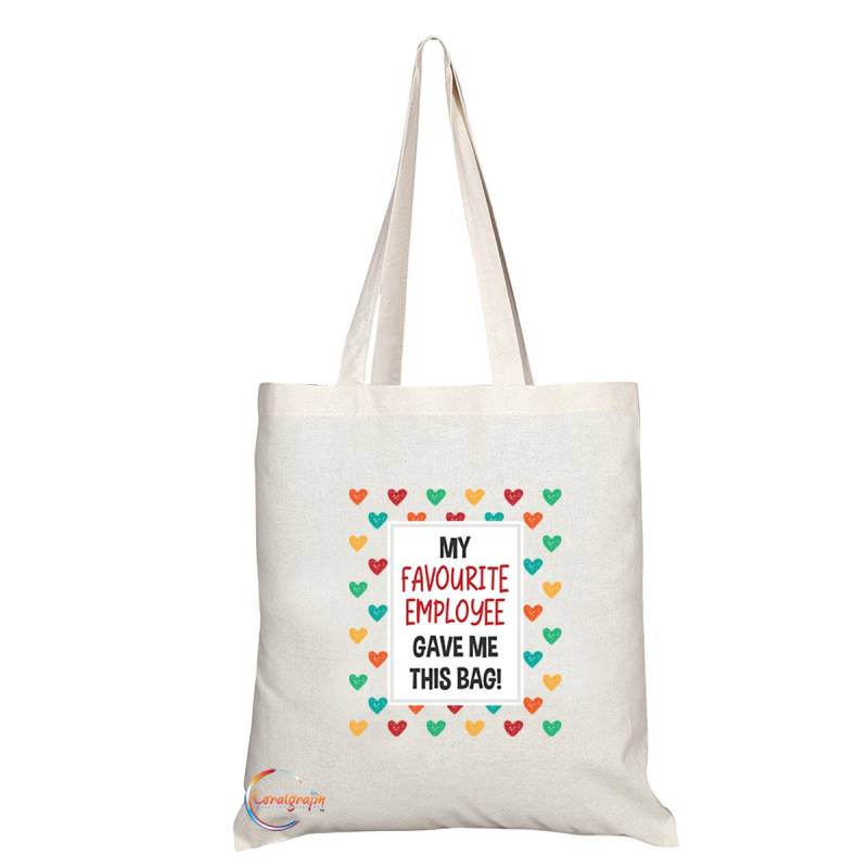 Tb740 Mein Lieblingsangestellter Gab Mir Diese Taschen-Herzen-Neuheits-Geschenk-Gedruckte Umweltfreundliche Stilvolle Lang Behandelte von Corraltrade