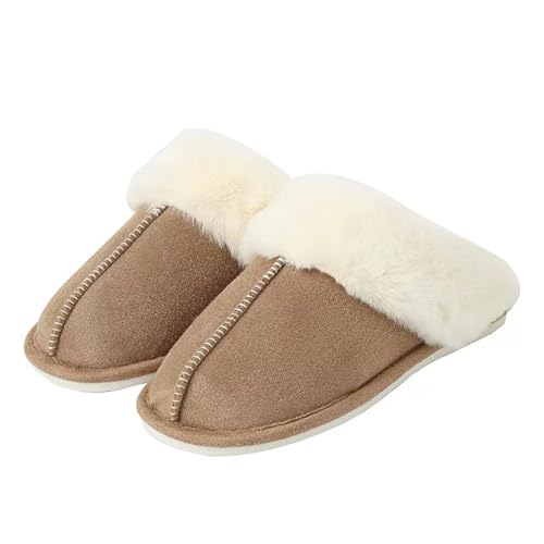 Correct-Position Damen Herren Hausschuhe Winter Warm Faux Pelz Slipper Weiche Flache Plüsch Pantoffeln rutschfeste Outdoor/Indoor - mit super Qualität von Correct-Position