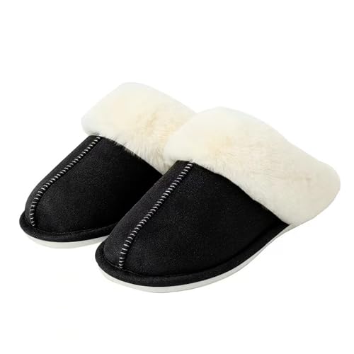 Correct-Position Damen Herren Hausschuhe Winter Warm Faux Pelz Slipper Weiche Flache Plüsch Pantoffeln rutschfeste Outdoor/Indoor - mit super Qualität von Correct-Position