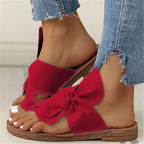 Corrective sandals Sandalen Damen Plateau Espadrille Geschlossener Zehsandalen Summer Große Bequeme Strandschuhe Mit Bogen Damen Flache Leder Sommerschuhe,Rot,35 von Corrective sandals