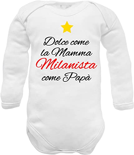 Lustige Babybody Papa Milanista, Süßer Baby-Body aus warmer Baumwolle, 0-3 Monate von corredino neonato