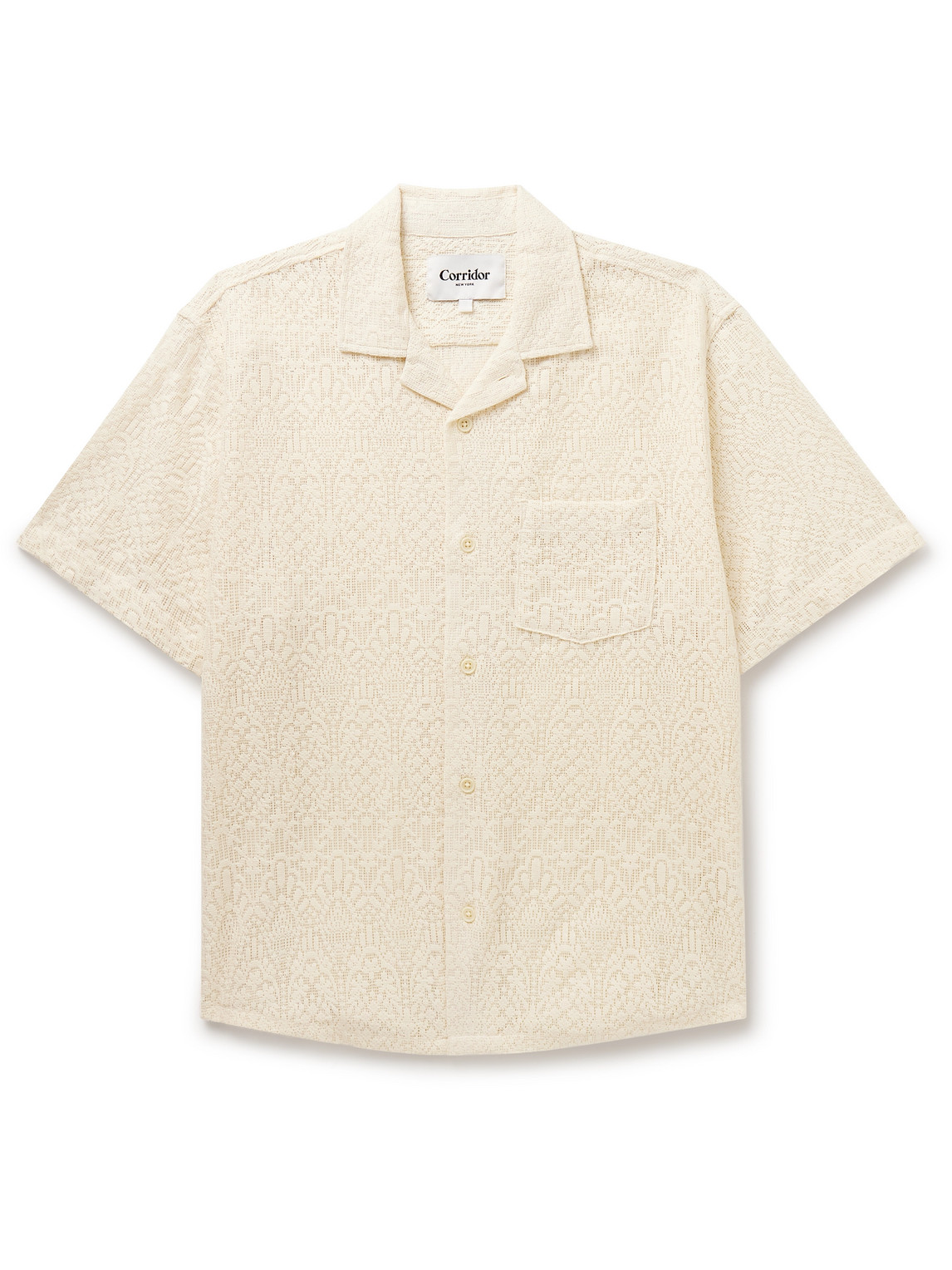 Corridor - Alhambra Camp-Collar Crocheted Cotton-Blend Shirt - Men - Neutrals - XXL von Corridor