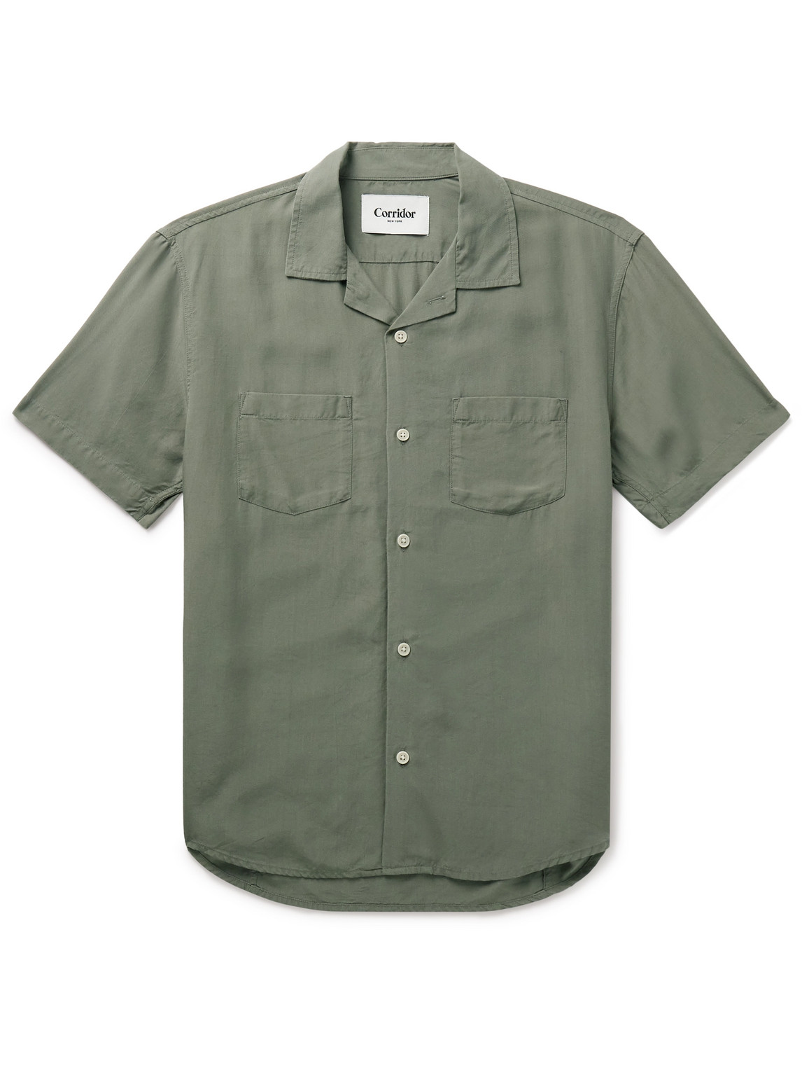 Corridor - Camp-Collar Lyocell Shirt - Men - Green - L von Corridor