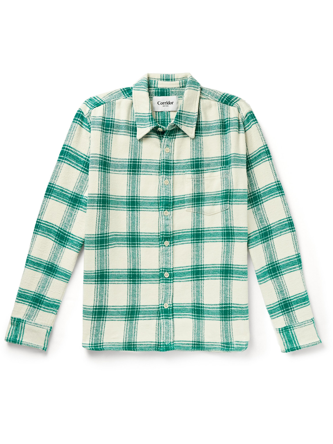 Corridor - Checked Cotton-Flannel Shirt - Men - Green - XL von Corridor
