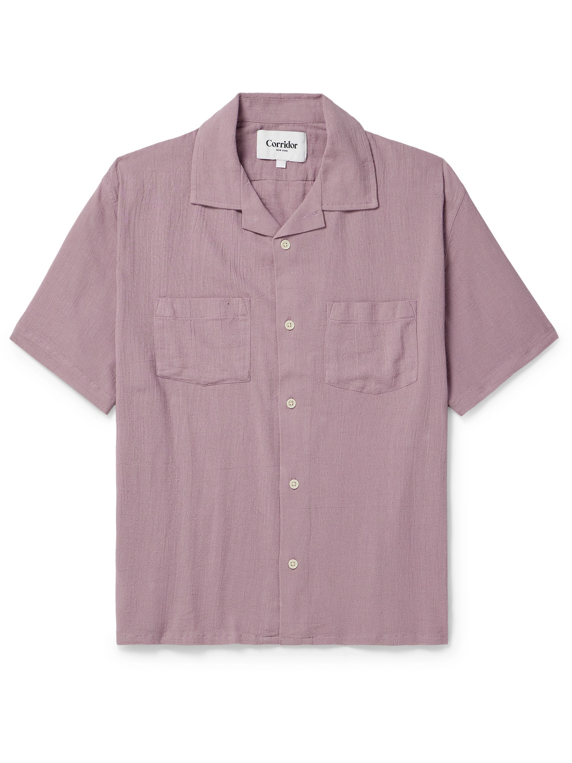 Corridor - High Twist Camp-Collar Crinkled-Cotton Shirt - Men - Purple - M Corridor - High Twist Camp-Collar Crinkled-Cotton Shirt - Men - Purple - M von Corridor