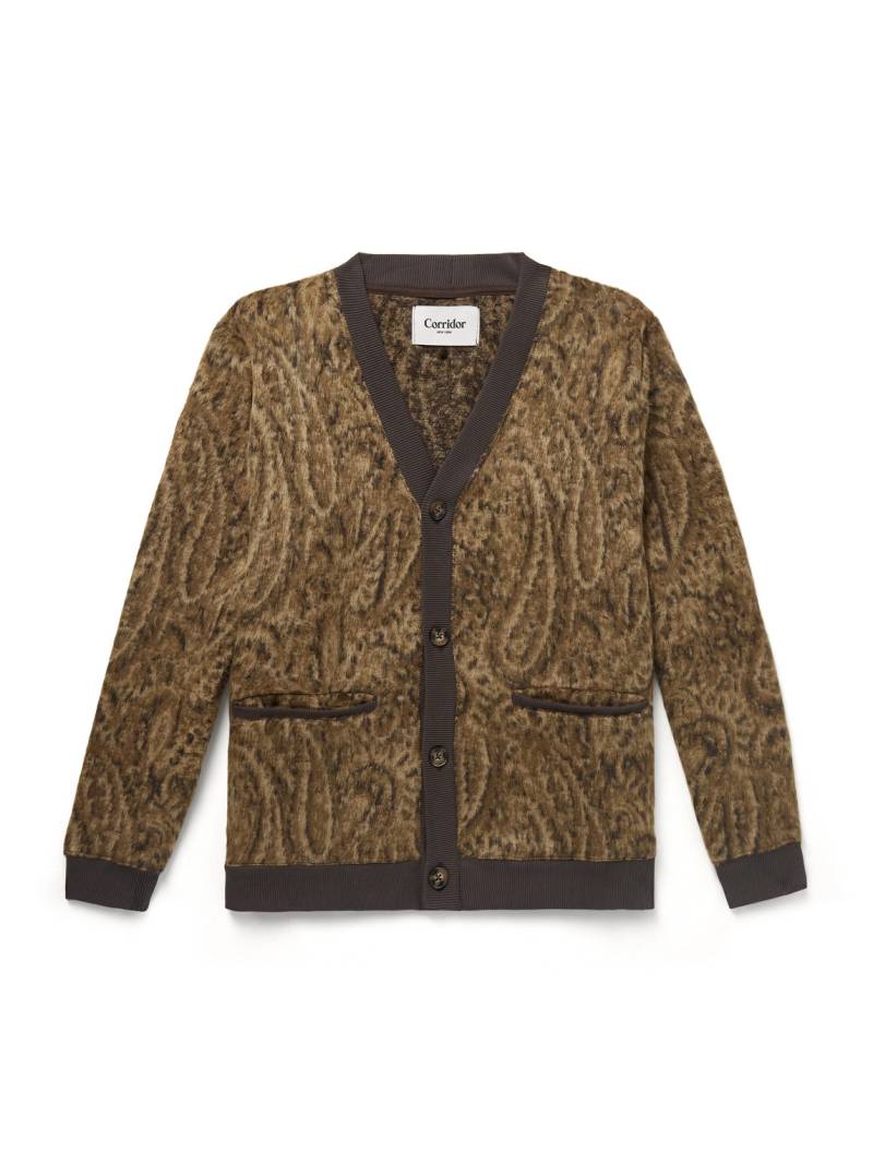 Corridor - Opus Brushed Paisley-Jacquard Knitted Cardigan - Men - Brown - XL von Corridor