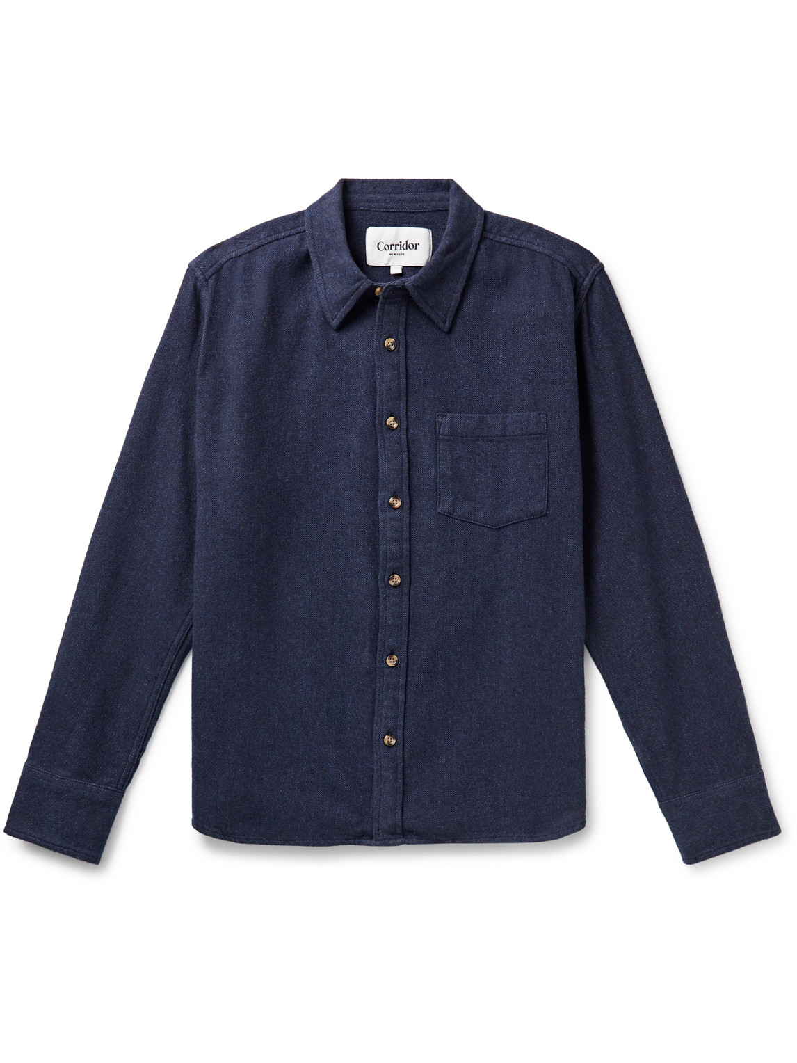 Corridor - Recycled Cotton-Flannel Shirt - Men - Blue - S von Corridor