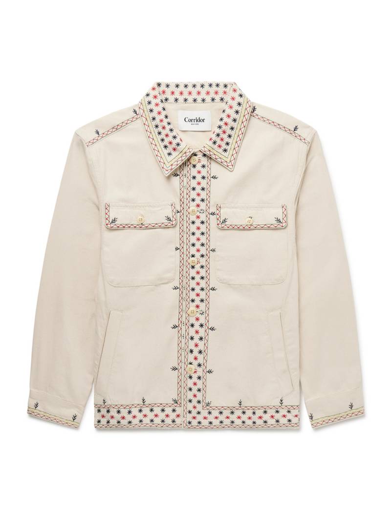 Corridor - Starlight Embroidered Cotton-Canvas Jacket - Men - Neutrals - M von Corridor