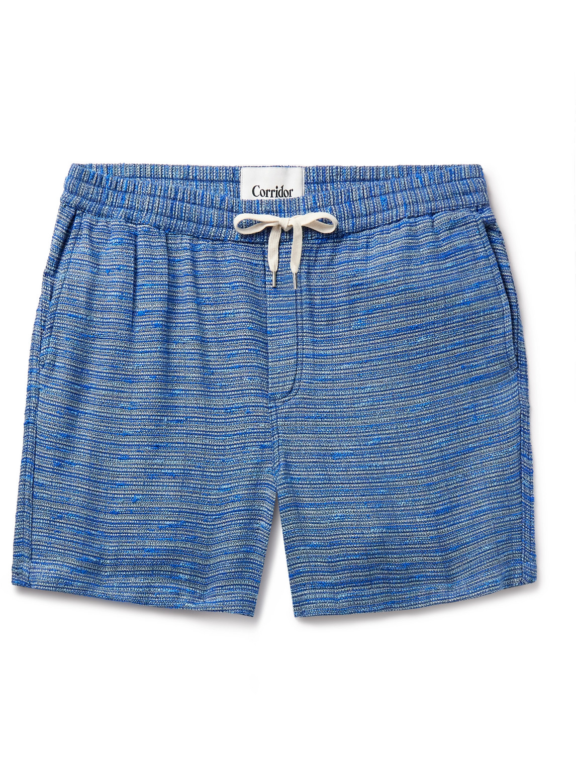 Corridor - Surf Straight-Leg Striped Cotton-Blend Jacquard Drawstring Shorts - Men - Blue - M von Corridor