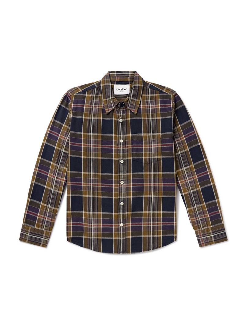 Corridor - Tea Tree Checked Cotton Shirt - Men - Blue - XXL von Corridor