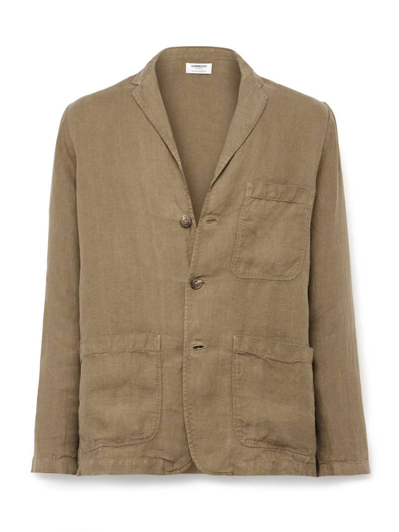 Corridor - Unstructured Linen Blazer - Men - Green - XL von Corridor