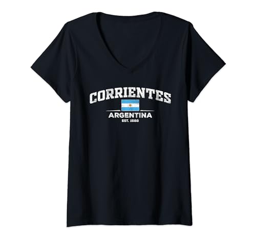 Damen Corrientes Argentina T-Shirt mit V-Ausschnitt von Corrientes Argentina Designs