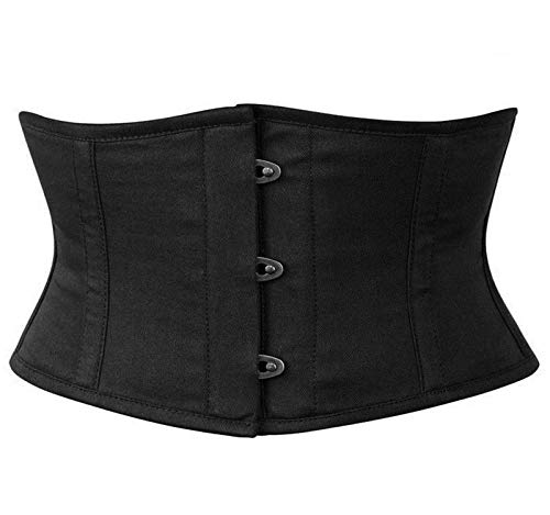 Waspie Baumwoll-Korsett für Damen, Taillentrainer, Cincher, strapazierfähig, Stahlstäbchen, Unterbrustkorsett, Schwarz , XL Waspie Baumwoll-Korsett für Damen, Taillentrainer, Cincher, strapazierfähig, Stahlstäbchen, Unterbrustkorsett, Schwarz , XL von Corsets Island