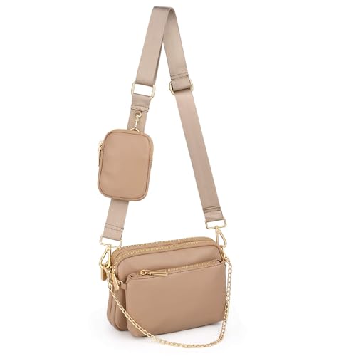 Cortelay Gürteltasche für Damen, trendige Bauchtasche, kleine Taille, Brusttasche, Geldbörse mit verstellbarem Riemen, 01 Aprikosen-PU von Cortelay