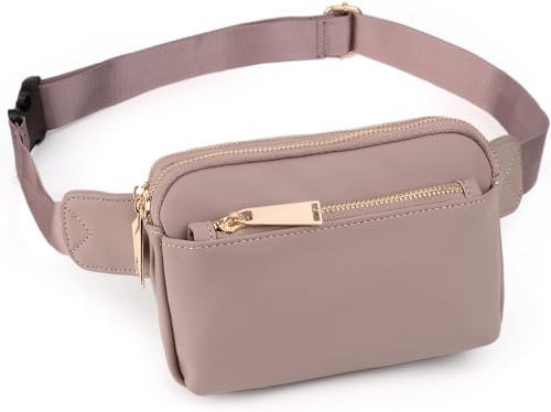 Cortelay Kleine Crossbody-Gürteltasche für Damen, trendiger Modedesigner für Damen, Bauchtasche, Brusttasche, Geldbörse mit verstellbarem Riemen, 06 Blassmalve PU von Cortelay