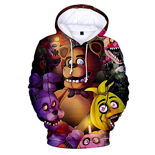 Cos-Animefly 3D Five Nights at Freddy Cosplay Cartoon FNAF Hoodie Herren Junge Mädchen Kostüm Pullover Kapuzenpullover, Stil 10, X-Large von Cos-Animefly