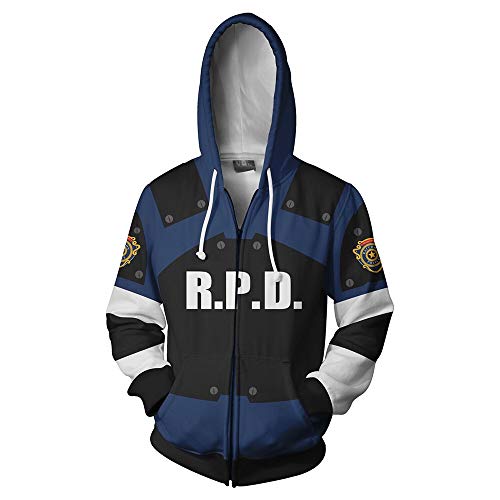 CosIdol Herren Leon Kennedy Hoodie Jacke Regenschirm Sweatshirt 3D Pullover Mantel für Erwachsene M von CosIdol