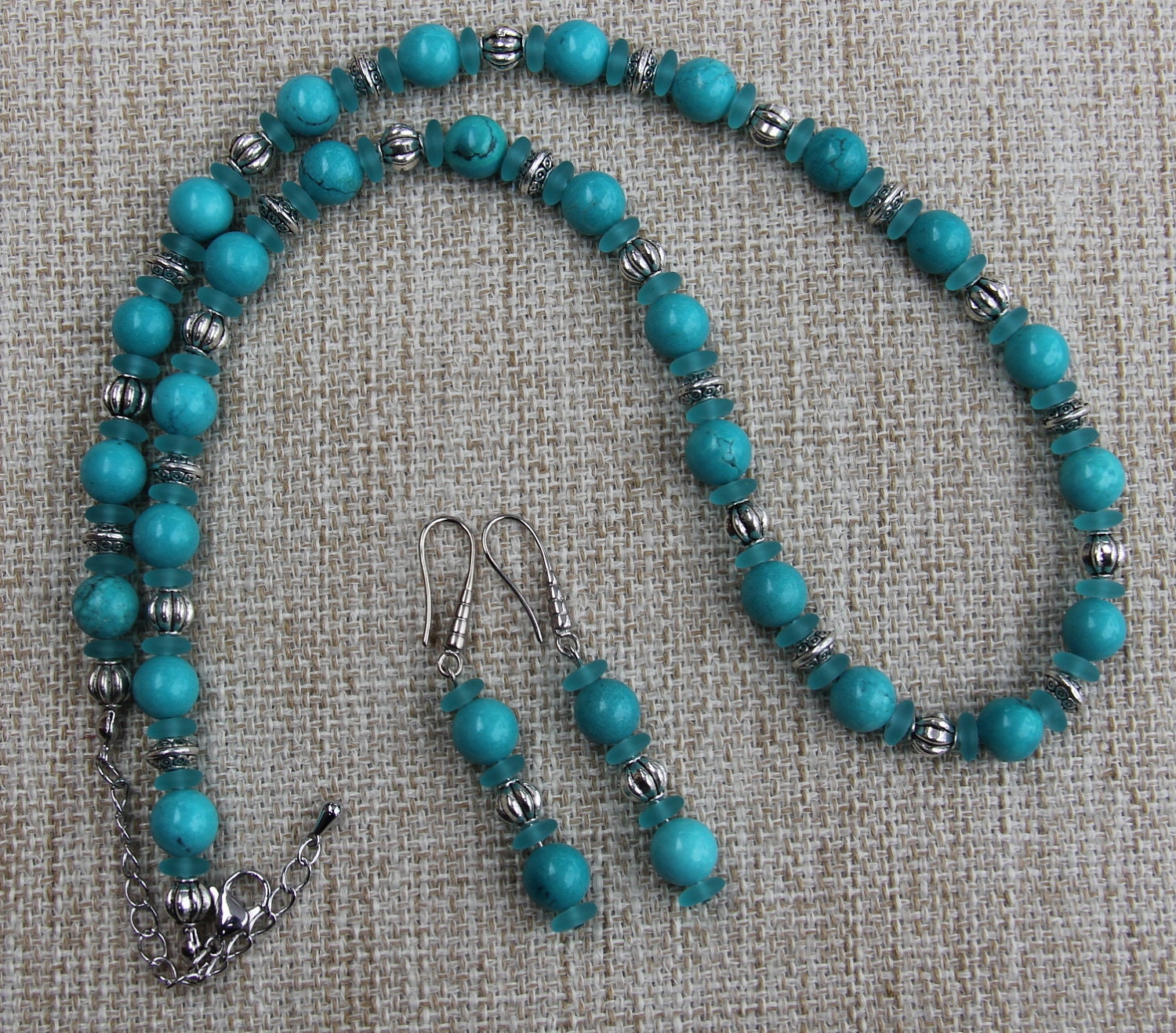 Türkis Und Seeglas Halskette Türkis Und Seeglas Halskette von CosaPreciosa