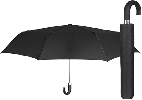 Cosecha Privada Automatisch faltbarer Regenschirm, 24 Stunden, Schwarz, mit Manschette, Durchmesser 95 cm, kompakter Reise-Regenschirm, Schwarz , Einheitsgröße Cosecha Privada Automatisch faltbarer Regenschirm, 24 Stunden, Schwarz, mit Manschette, Durchmesser 95 cm, kompakter Reise-Regenschirm, Schwarz , Einheitsgröße von Cosecha Privada