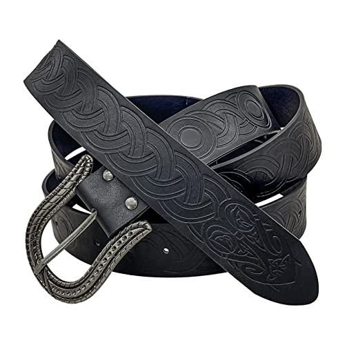 COSFAN Mittelalter gürtel LARP Nachstellung Wikinger Schlacht Ritter Gürtel Viking Medieval Belt Retro PU Leder Ring Gürtel für Halloween von COSFAN