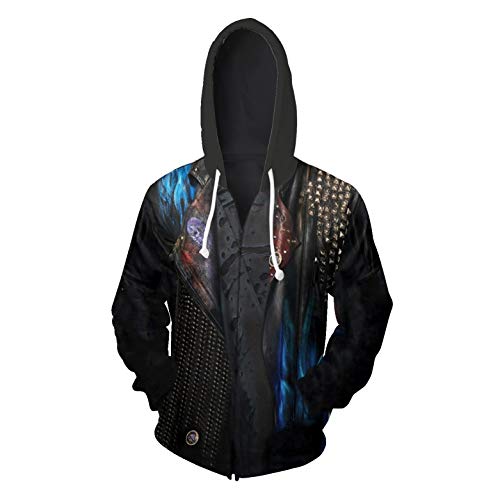 Erwachsene Hades Hoodie Mal Jacke Evil Sweatshirt 3D Pullover Cosplay Cosutme Unisex Reißverschluss Mantel - - XX-Large von Cosfunmax
