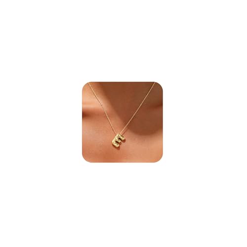 Coshilta Silberne Buchstaben-Halskette für Frauen, Sterlingsilber/14 Karat Gold, Ballon-Initiale A-Z, Anhänger-Halskette, trendige, zierliche Satelliten-Perlenkette, Halskette, personalisierbar Coshilta Silberne Buchstaben-Halskette für Frauen, Sterlingsilber/14 Karat Gold, Ballon-Initiale A-Z, Anhänger-Halskette, trendige, zierliche Satelliten-Perlenkette, Halskette, personalisierbar von Coshilta