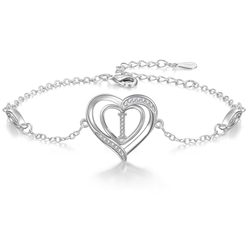 Cosie Lily Armband Damen, Silber 925 Mit Herz Initiale I Armbänder Schmuck Geschenke für Frauen, Herzarmband Geburtstagsgeschenk Weihnachtsgeschenke Muttertag Valentinstag für Frau Freundin Mama I Cosie Lily Armband Damen, Silber 925 Mit Herz Initiale I Armbänder Schmuck Geschenke für Frauen, Herzarmband Geburtstagsgeschenk Weihnachtsgeschenke Muttertag Valentinstag für Frau Freundin Mama I von Cosie Lily