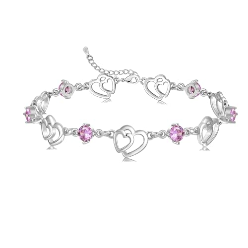 Cosie Lily Damenarmband 925er Sterlingsilber Herzarmbänder Damenschmuck Geschenk für Sie Zum Valentinstag Geburtstag von Cosie Lily