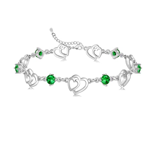Cosie Lily Damenarmband 925er Sterlingsilber Herzarmbänder Damenschmuck Geschenk für Sie Zum Valentinstag Geburtstag von Cosie Lily