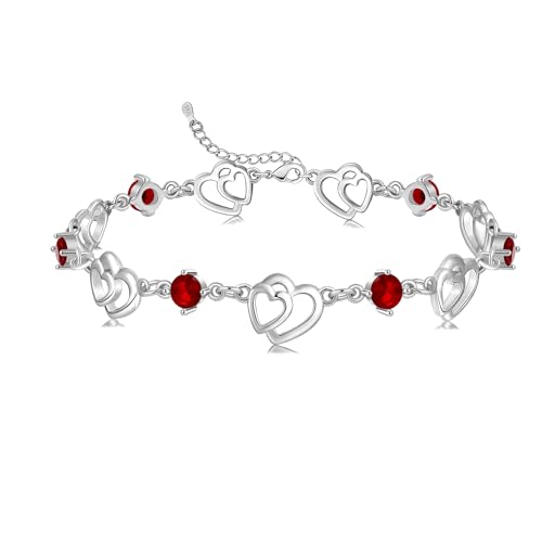 Cosie Lily Damenarmband 925er Sterlingsilber Herzarmbänder Damenschmuck Geschenk für Sie Zum Valentinstag Geburtstag von Cosie Lily