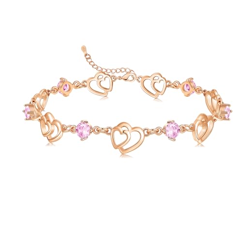 Cosie Lily Damenarmband 925er Sterlingsilber Herzarmbänder Damenschmuck Geschenk für Sie Zum Valentinstag Geburtstag von Cosie Lily