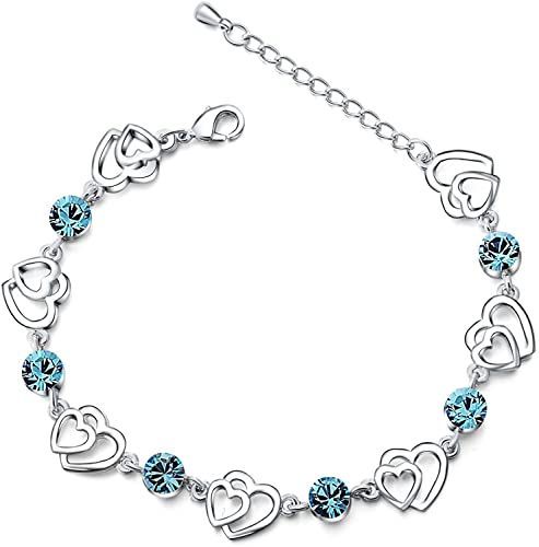 Cosie Lily Damenarmband 925er Sterlingsilber Herzarmbänder Damenschmuck Geschenk für Sie Zum Valentinstag Geburtstag von Cosie Lily