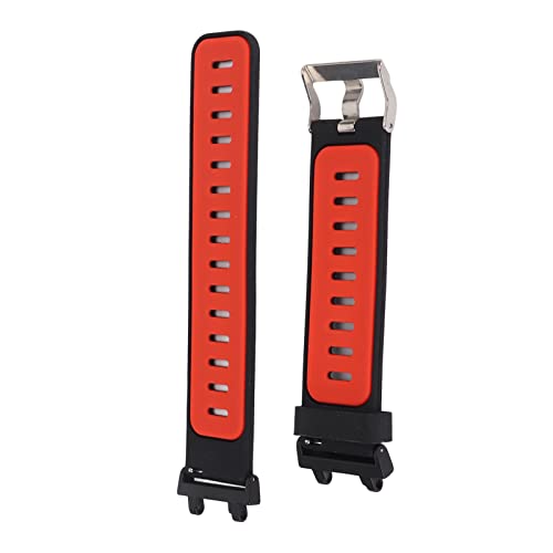 Cosiki Silikon-Smartwatch-Armband, Weicher Schnallenverschluss, Modisches Smart-Watch-Armband für den Alltag bei der Büroarbeit (Schwarz Rot) von Cosiki