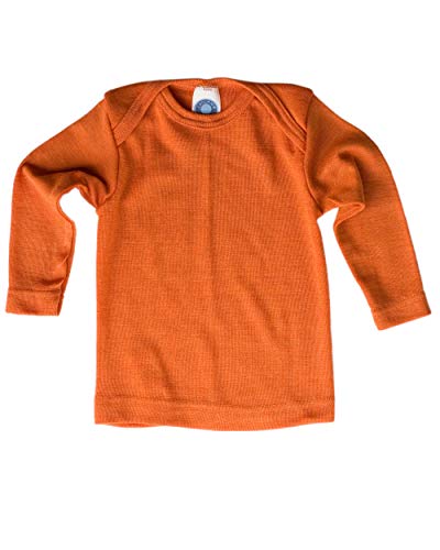 Cosilana, Baby Unterhemd Langarm, 70% Wolle 30% Seide (Orange, 74-80) von Cosilana