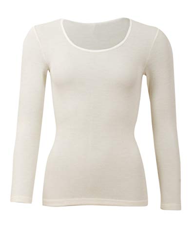 Cosilana, Damen Unterhemd Langarm, 70% Wolle 30% Seide (48-50, Natur) von Cosilana