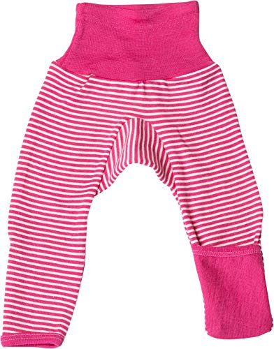 Cosilana Baby Hose lang- mit Kratzschutz am Bein 86/92 PEP-Pink Geringelt 130 von Cosilana