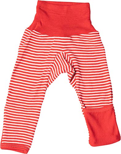 Cosilana Baby Hose lang- mit Kratzschutz am Bein 86/92 Rot Geringelt 124 von Cosilana